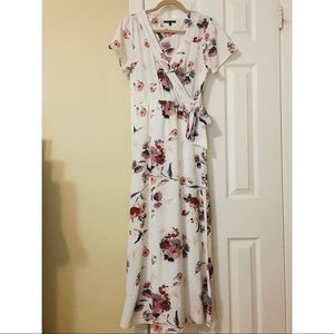Faux Wrap Floral Maxi Dress